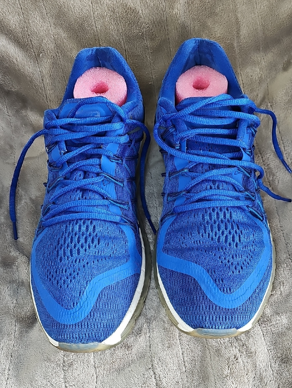 Nike Men’s Air Max Flyknit Sneakers in Royal Blue and White